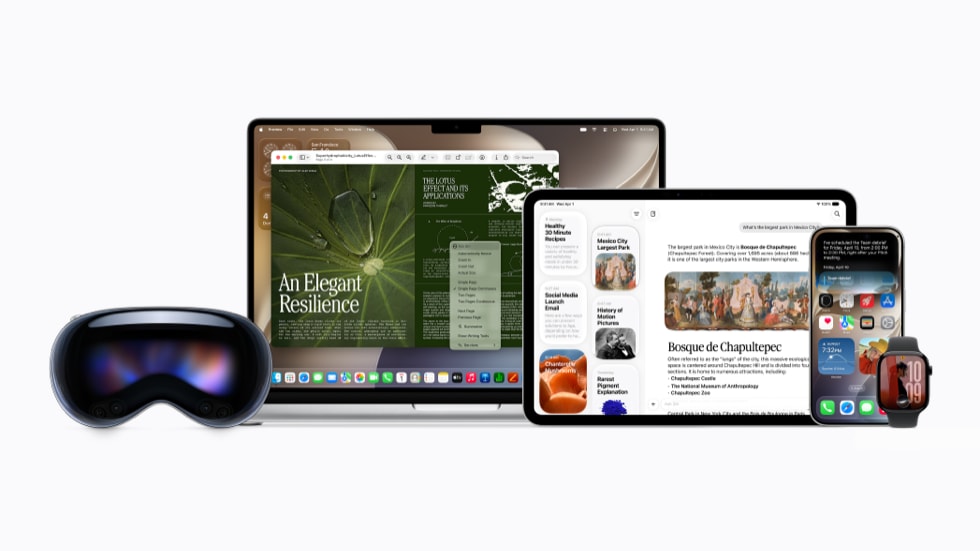 Apple이 공개한 Siri AI와 Apple 기기 공식 이미지