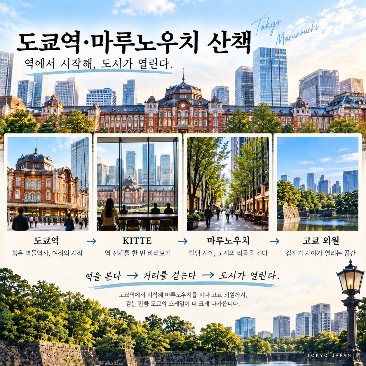 도쿄역·마루노우치 여행 2026｜KITTE·마루노우치 나카도리·고쿄 외원 반나절 코스